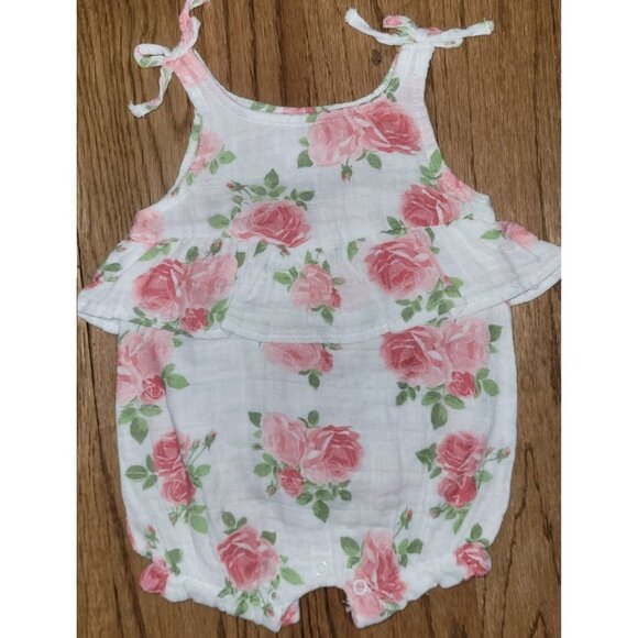 MUD PIE Girls Floral Print Romper Size 0-3 months - Picture 1 of 3